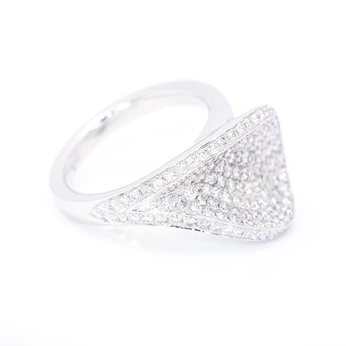 Bague 54.5 Bague Pavée Diamants Or blanc 58 Facettes D359899JC