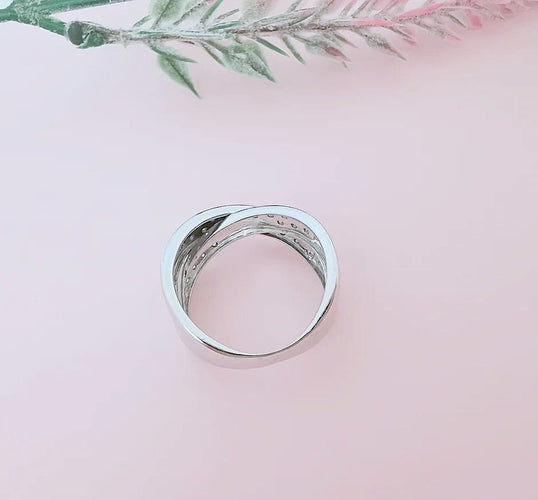 Bague 54 Bague Croisée Or blanc Diamants 58 Facettes AA 1587