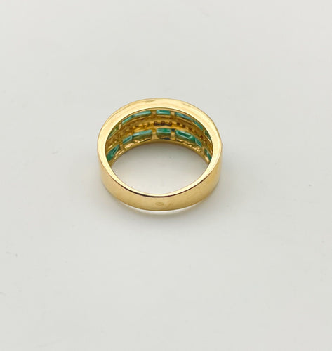 Bague Bague Bandeau Emeraude & diamants 58 Facettes