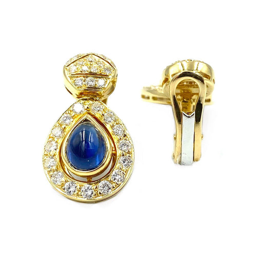 Boucles d'oreilles ADLER - boucles d’oreilles or jaune, saphirs et diamants 58 Facettes