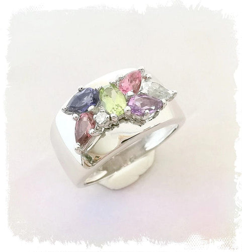 Bague Bague Jonc en Or blanc, Pierres fines & Diamants 58 Facettes AA 1437
