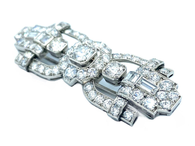 Broche Broche d'époque Art-Déco en platine et diamants 58 Facettes