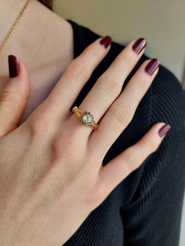 Bague 53 SOLITAIRE ANCIEN DIAMANT 0.50 CARAT 58 Facettes 077560