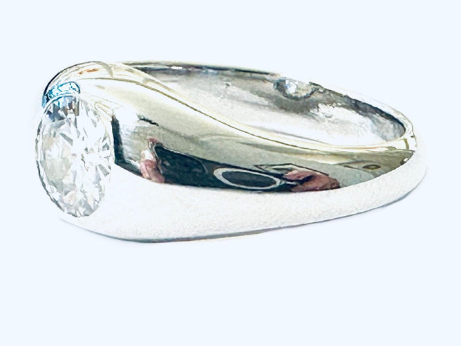 Bague Bague  jonc platine et diamant 0,90ct 58 Facettes