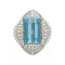 Bague 52 Bague cocktail aigue-marine et diamants. 58 Facettes 31425