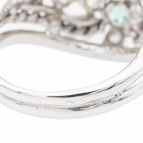 Bague 54 Bague Cocktail Or blanc Emeraude 58 Facettes 2538669CN