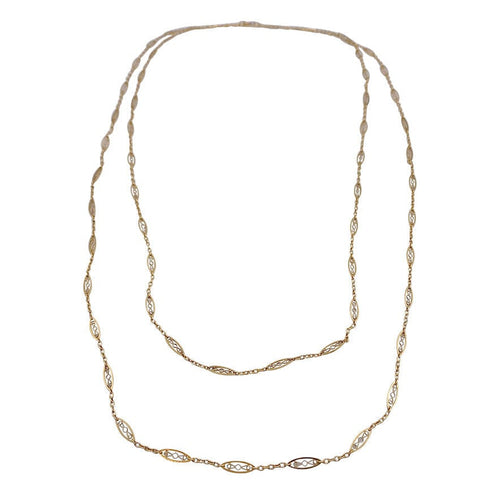 Collier Sautoir filigrane en or jaune 58 Facettes 32249