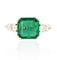 Bague 54 Bague émeraude et diamants or rose 58 Facettes 22-326