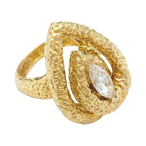 Bague 53 Bague Van Cleef & Arpels, or jaune, diamant navette. 58 Facettes 31107
