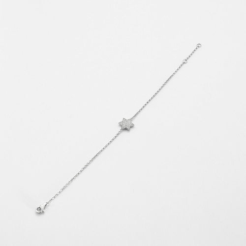 Bracelet Bracelet or blanc 18 carats serti de diamants 58 Facettes