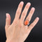 Bague 52 Bague argent godroné et corail cabochon 58 Facettes 22-331