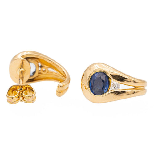 Boucles d'oreilles Boucles d'oreilles Or jaune Saphir 58 Facettes 2360819CN