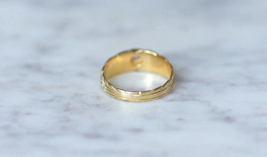 Bague Bague jonc or jaune et diamant 58 Facettes