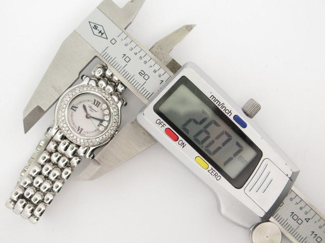 Montre montre CHOPARD happy sport 26mm quartz acier diamant 58 Facettes 241434