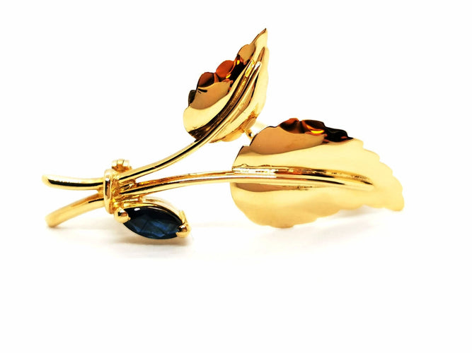 Broche Broche Fleur Or jaune Saphir 58 Facettes 1649451CN