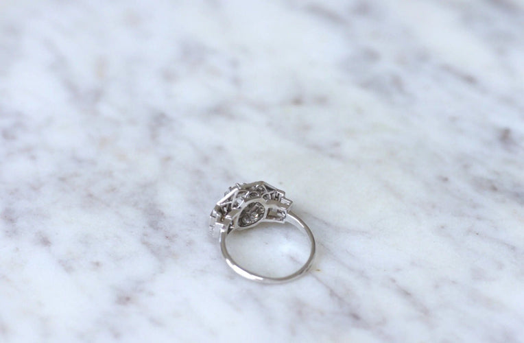 Bague Bague Art Déco, Or, Platine et Diamants 58 Facettes