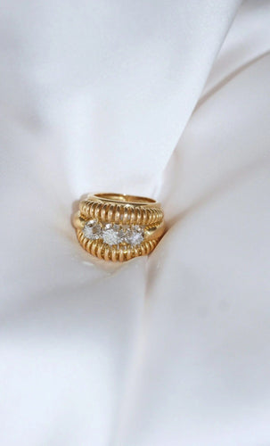 Bague Bague fil vintage or rose diamants 58 Facettes