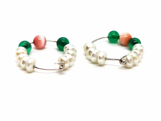 Boucles d'oreilles Boucles d'oreilles Créoles Or blanc Perles 58 Facettes 1672442CD