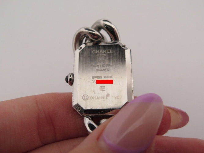 Montre vintage montre CHANEL premiere chaine gourmette gm diamant quartz 58 Facettes 253634