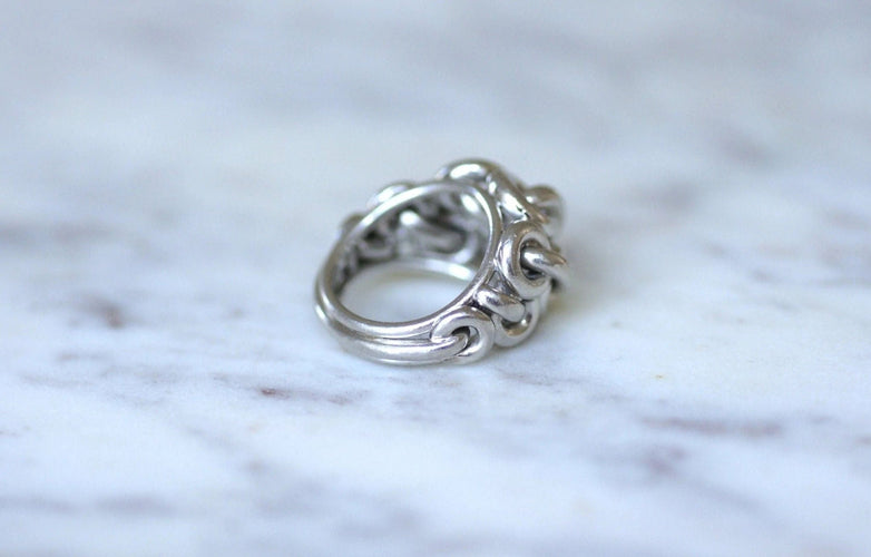 Bague Bague dôme anneaux platine 58 Facettes