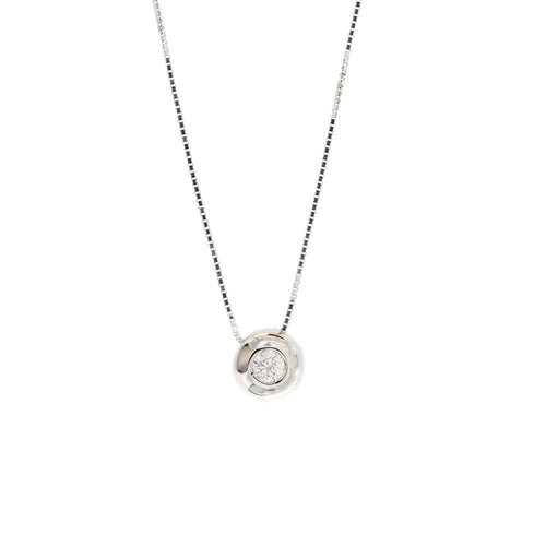 Collier Collier or blanc avec diamant de 0,15 ct 58 Facettes 25854