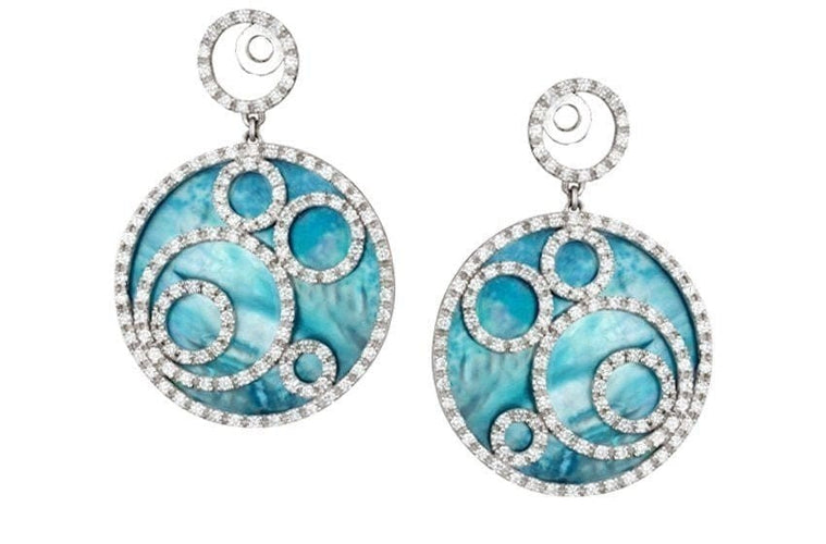 Boucles d'oreilles Boucles d'oreilles Fulvio Mello Circle Or blanc Diamants 58 Facettes 36100191