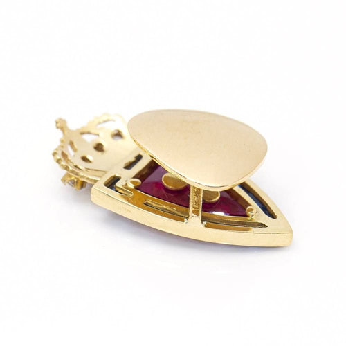 Broche Bouclier FC Zaragoza Or jaune Diamants Rubi Saphirs 58 Facettes D359905JC