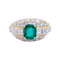 Bague 54 Bague or jaune, émeraude et pavage diamants. 58 Facettes 32324