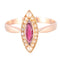 Bague Bague Marquise en or rose Perles et Grenat 58 Facettes