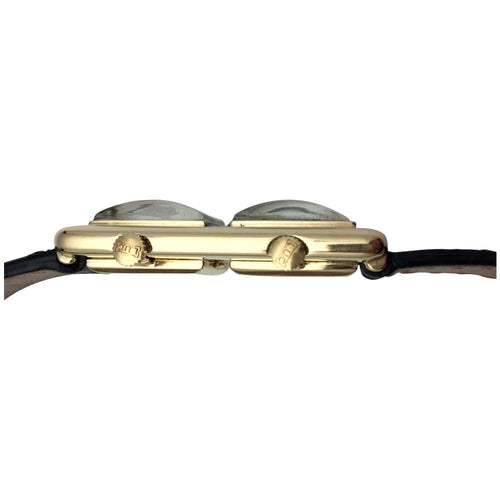 Montre Montre Chopard "Dualtime" en or jaune sur cuir. 58 Facettes 27257