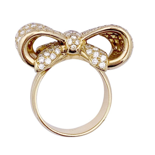 Bague 56 Bague "Noeud", or jaune et diamants. 58 Facettes 33378