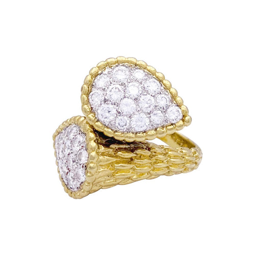 Bague 53 Bague Boucheron vintage "Serpent Bohème" or jaune, platine, diamants. 58 Facettes 33569