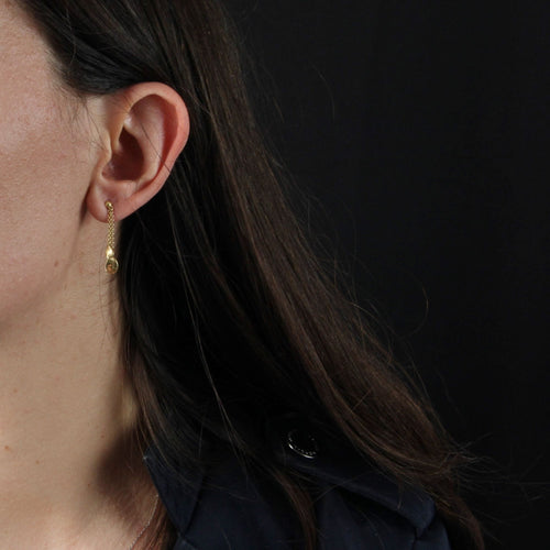 Boucles d'oreilles Boucles d'oreilles pendantes pétales d'or 58 Facettes 19-071