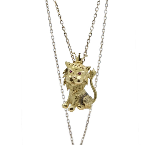Pendentif Pendentif Roi Lion Or jaune Rubis 58 Facettes REF23122-144