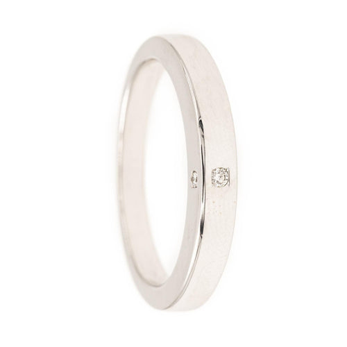 Bague 59 Bague Alliance Or blanc Diamant 58 Facettes 2090707CN