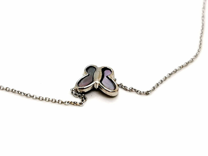 Collier Morganne Bello Collier Papillon Or blanc Nacre 58 Facettes 1186450CN