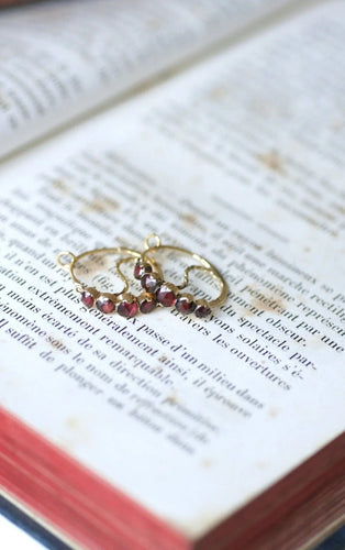 Boucles d'oreilles Boucles d'oreilles Poissardes Or jaune Grenats 58 Facettes