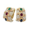 Boucles d'oreilles Boucles d'oreilles vintage, deux ors, pierres précieuses. 58 Facettes 32026