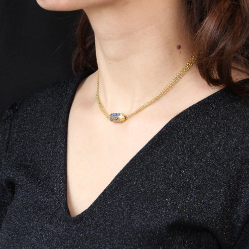 Collier Collier ancien en or et fermoir émaillé 58 Facettes 13-048