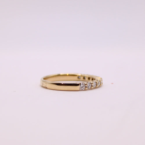 Bague 51 Alliance demi-tour Or jaune 11 Diamants 58 Facettes