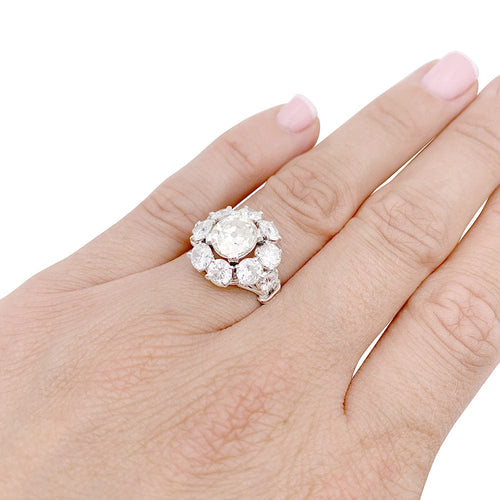 Bague 49 Bague marguerite diamants, platine. 58 Facettes 32928