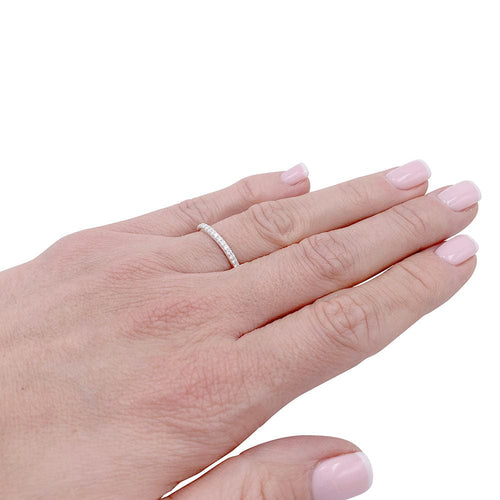 Bague 52 Alliance Tiffany&Co., "Eternité", platine et diamant. 58 Facettes 32411