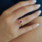 Bague Bague rhodolite diamants or rose 58 Facettes