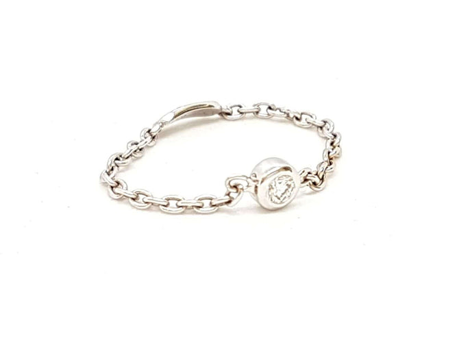 Bague Bague Chaînette Or blanc Diamant 58 Facettes
