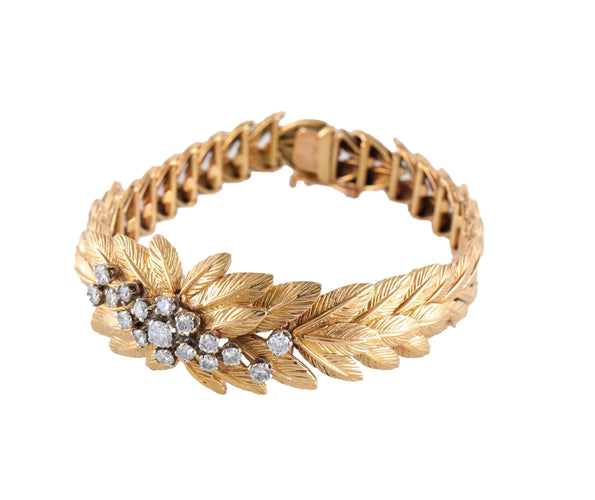 Bracelet BRACELET "FEUILLAGE" OR & DIAMANTS 58 Facettes BO/2200127