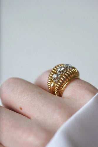 Bague Bague fil vintage or rose diamants 58 Facettes