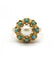 Bague 51 / Jaune / Or 750 Bague  perle et turquoises 58 Facettes 190009R