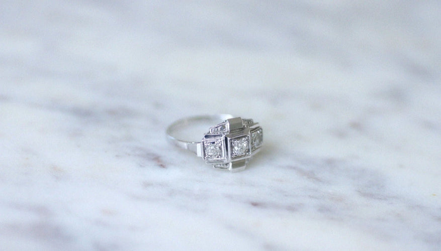 Bague Bague Art Déco diamants 58 Facettes