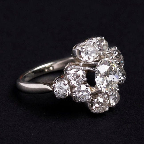 Bague Bague or gris et diamants "Marguerite Enchanteresse" 58 Facettes 1294