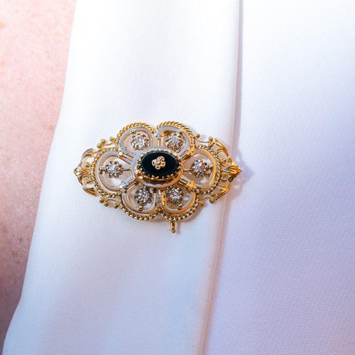 Broche Broche Art déco Or jaune Onyx 58 Facettes 1599613CN